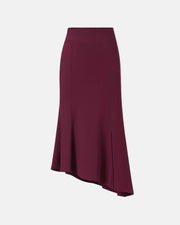 Asymmetrical Burgundy Midi Skirt