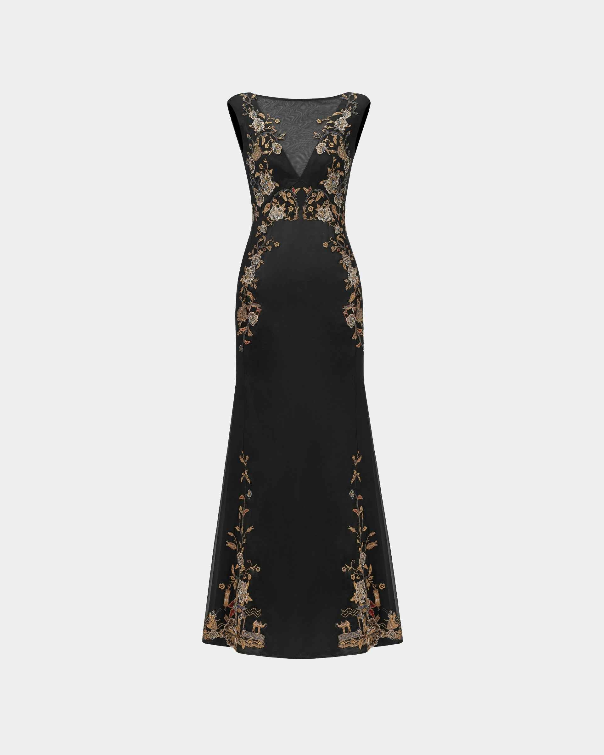 Embroidered High-Waist Gown