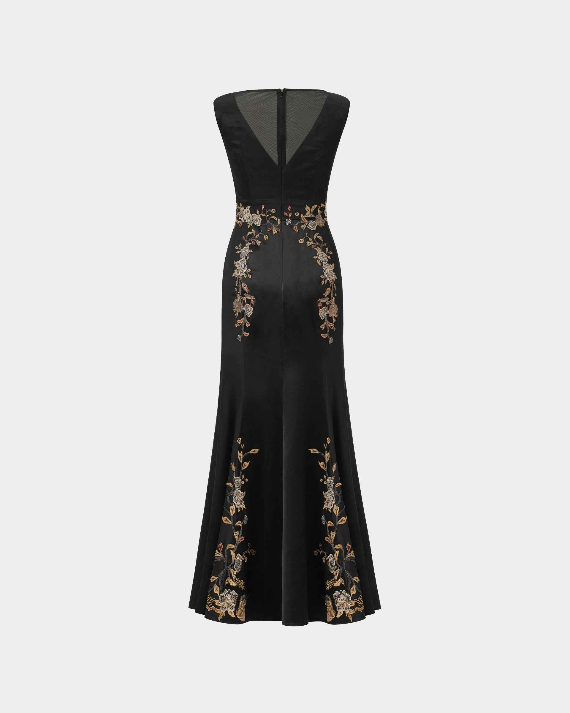 Embroidered High-Waist Gown