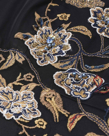 Embroidered High-Waist Gown