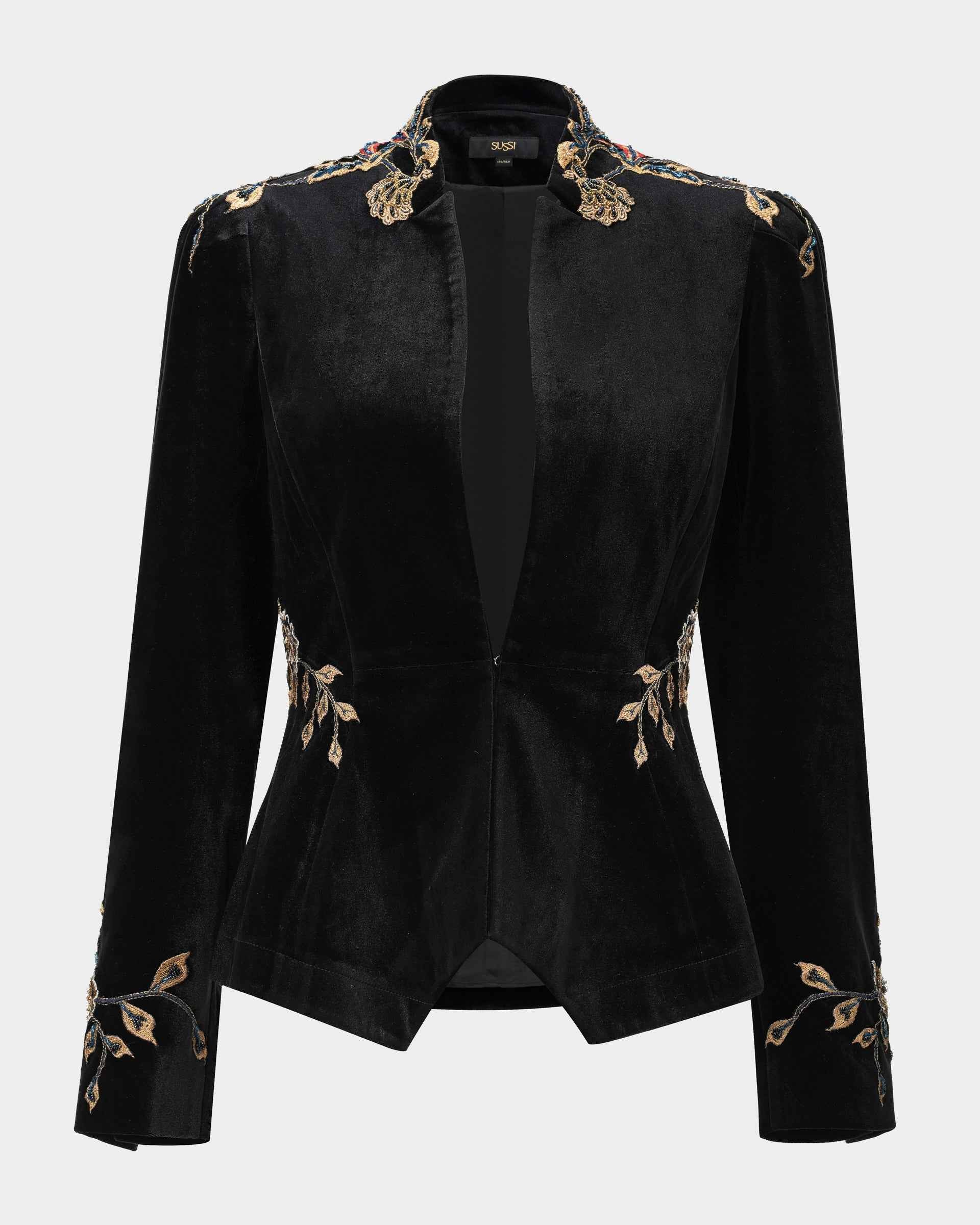 Embroidered High-Waist Blazer