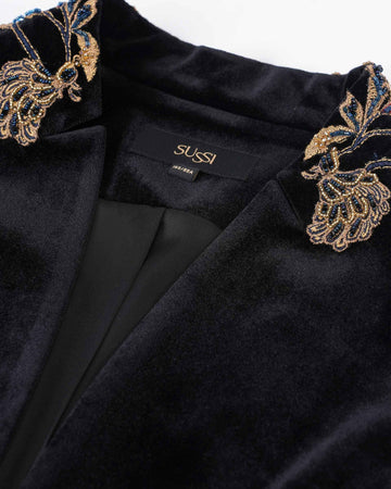 Embroidered High-Waist Blazer