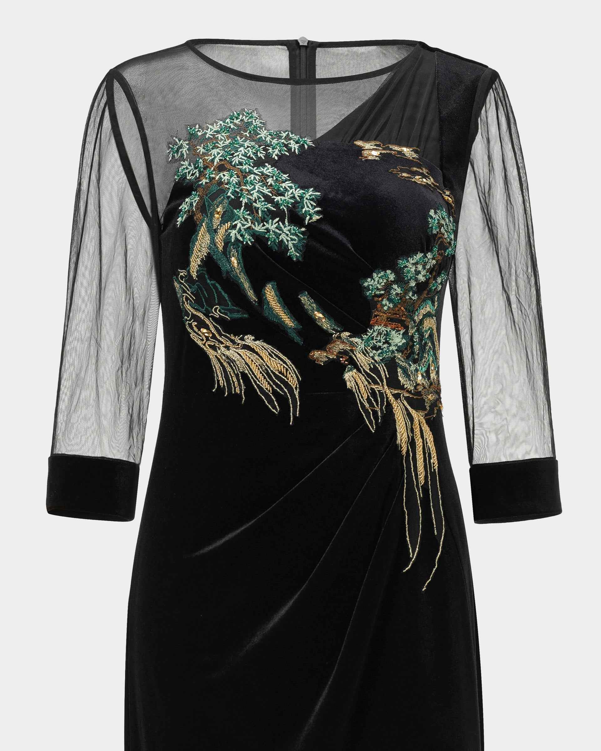 Riverscape Embroidered Midi Dress