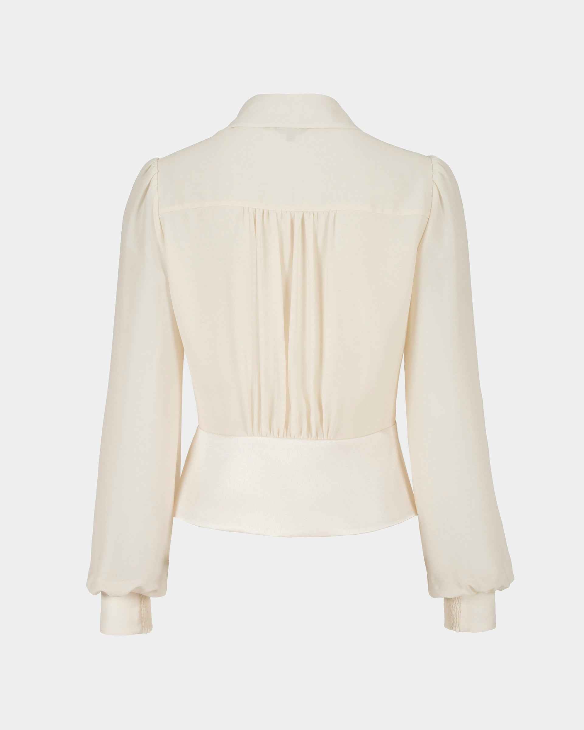 Stand Collar Lantern Sleeve Blouse