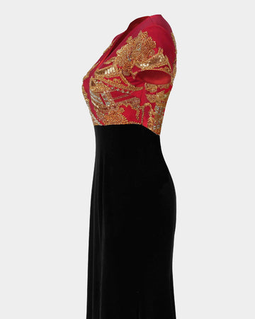 Chang'an Splendor Contrast Color Embroidered Gown