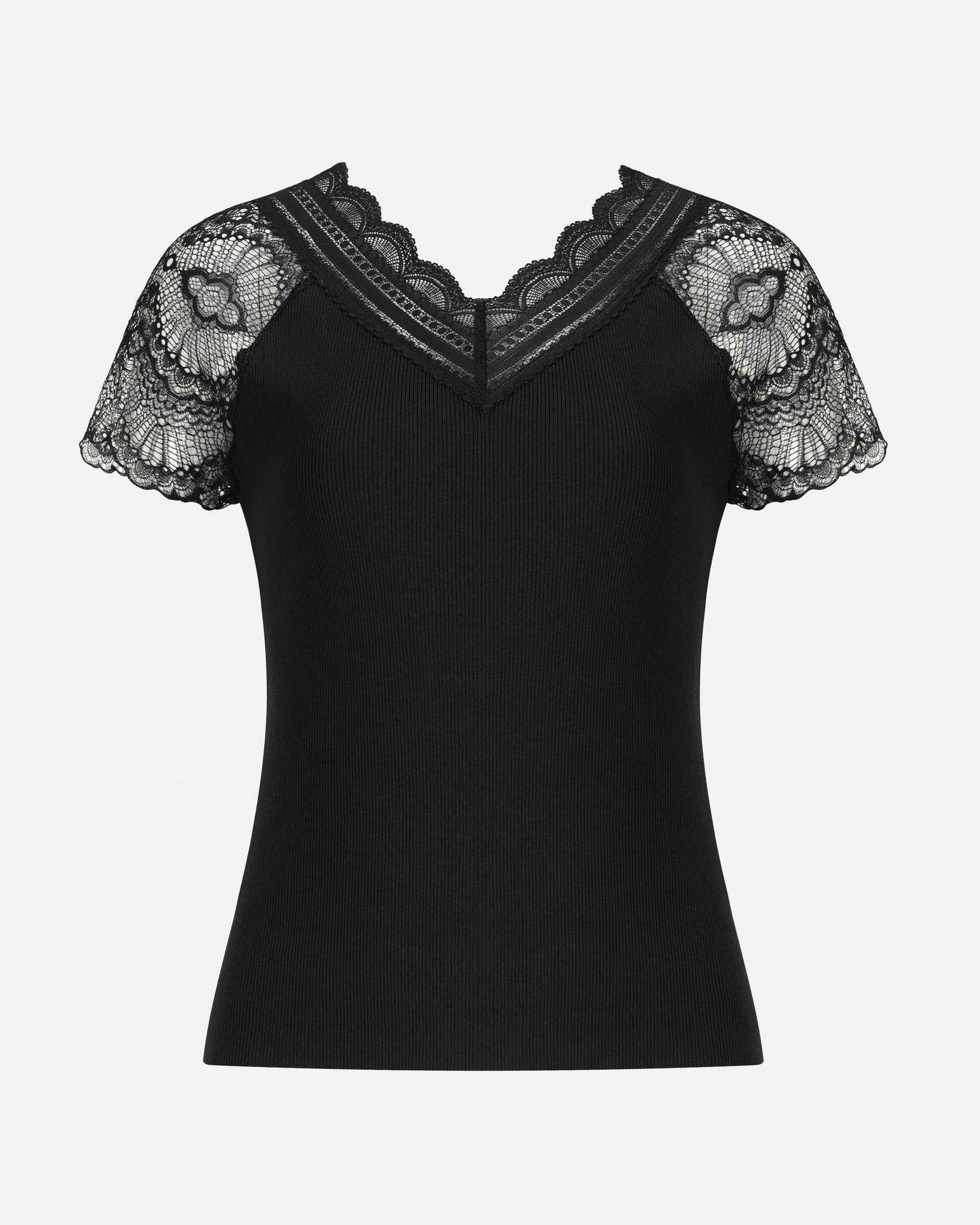 Floral Trim Knit Top