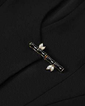 Noir Bamboo-Clasp Blazer