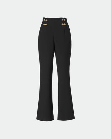 Black Wide-Leg Cropped Trousers - Sussiland
