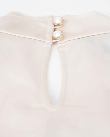 Sculpted Collar Long-Sleeve Blouse