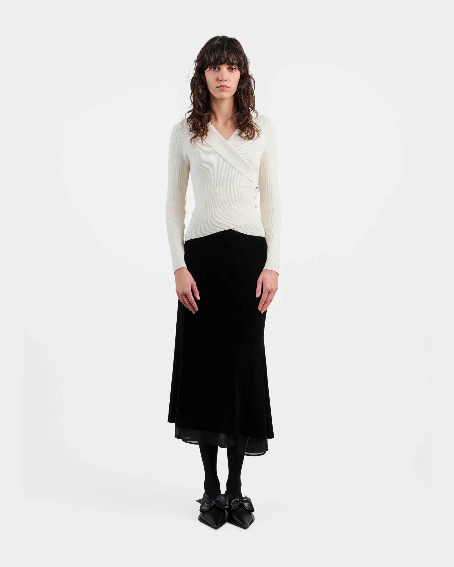 Silk-Blend Midi Skirt