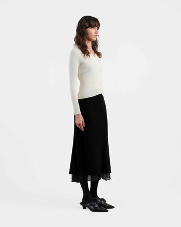 Ivory Draped Knit Top