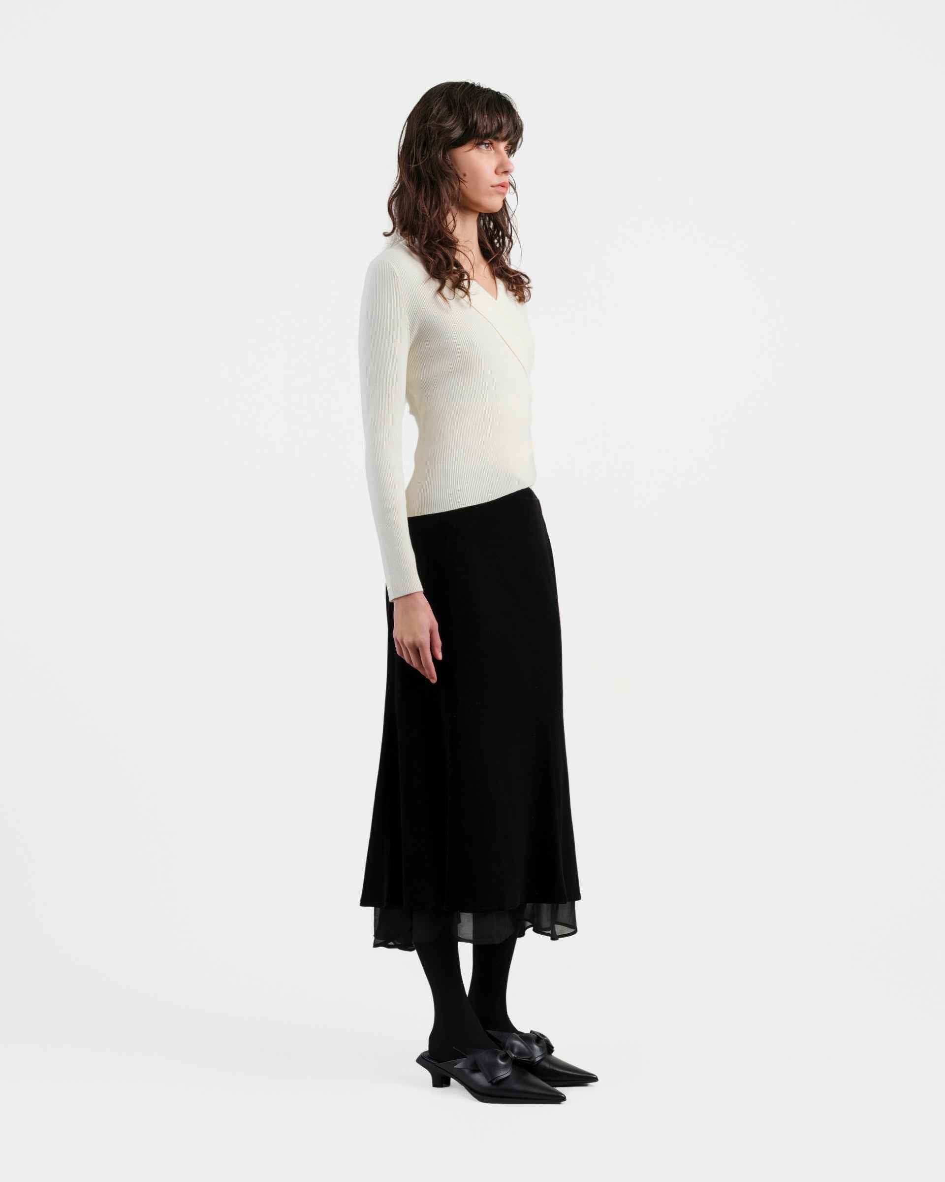Silk-Blend Midi Skirt