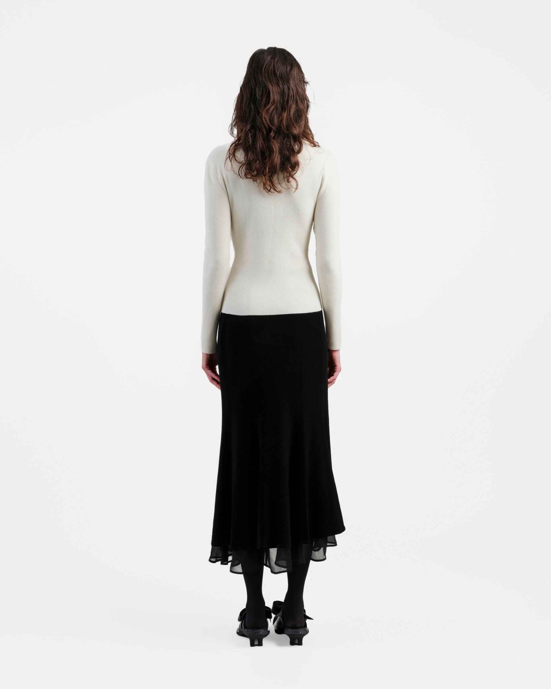 Silk-Blend Midi Skirt