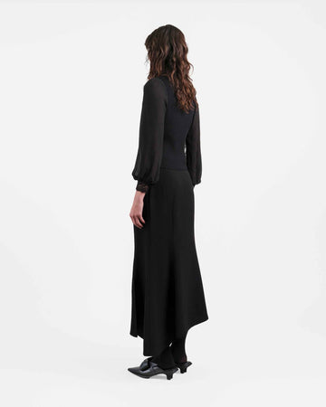 Black Fish-Tail Midi Skirt