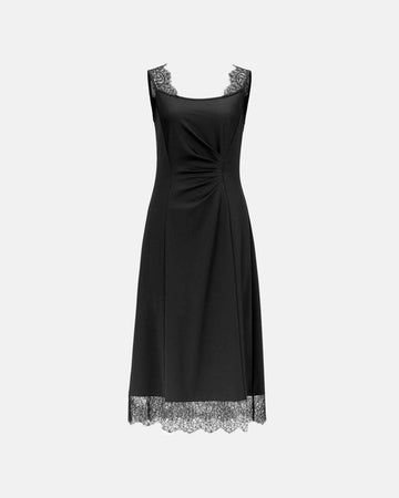 Delicate Lace Cinched-Waist Dress