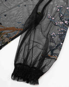 Bird-and-Bloom Bell-Sleeve Blouse