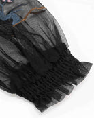Bird-and-Flower Sheer Overlay Dress