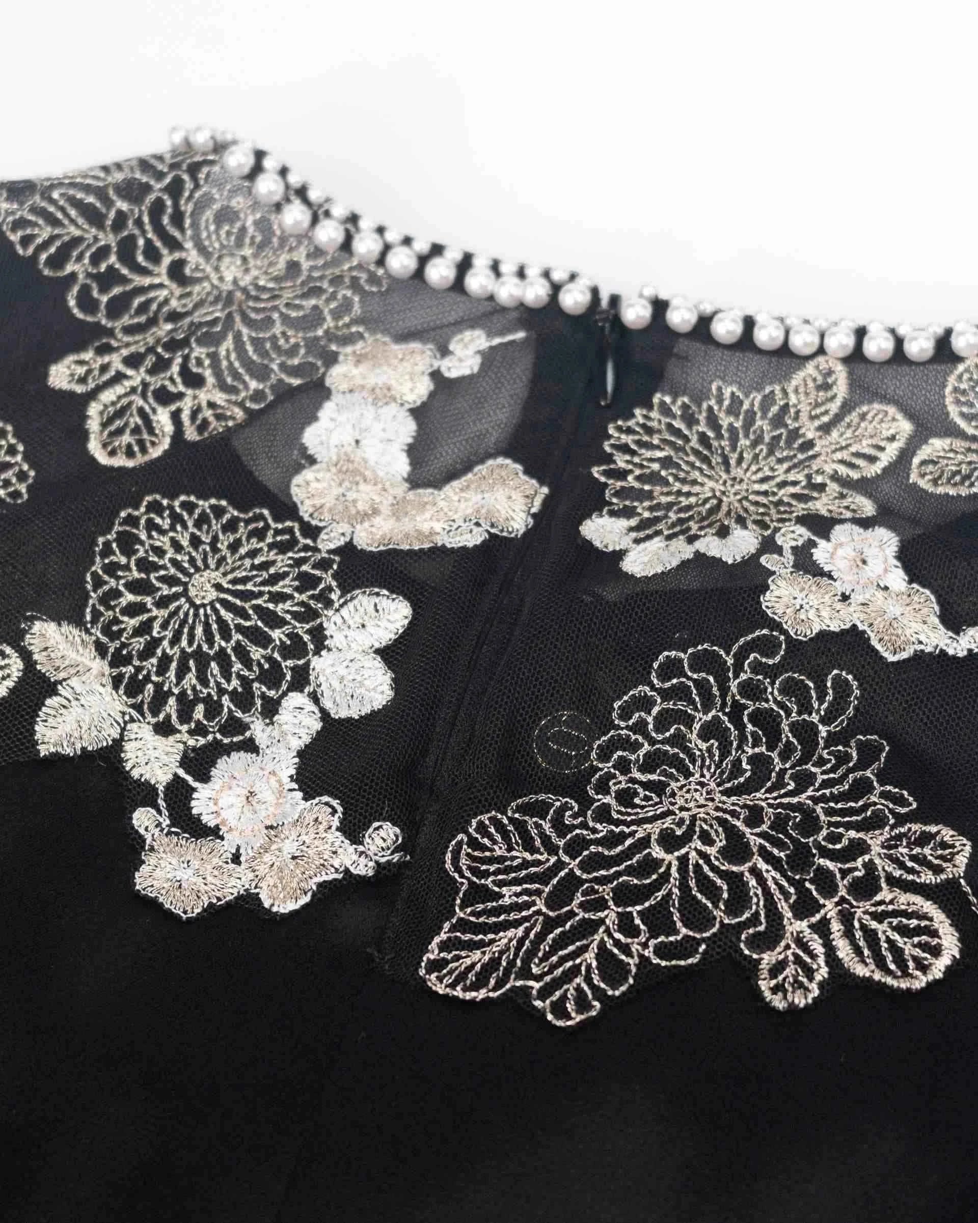 Sunlit-Blossom Fishtail Dress