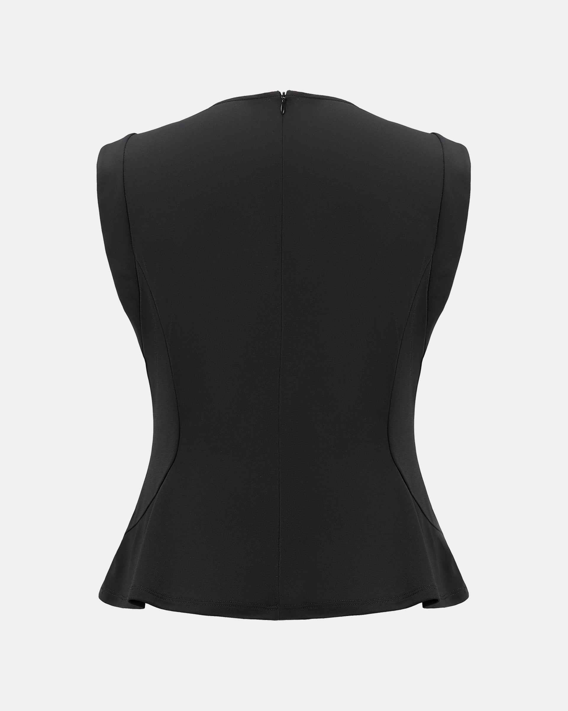 Sophisticated Sleeveless Waist-Defining Blouse