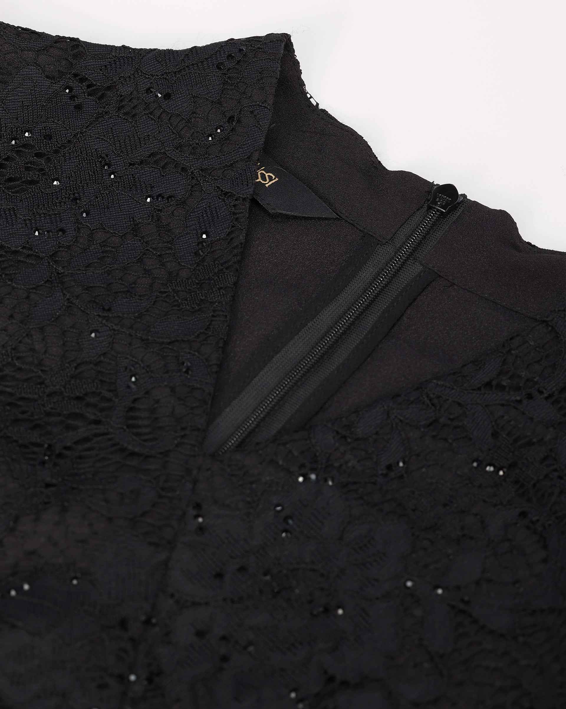 Elegant Lace Dress with Cinched Waist