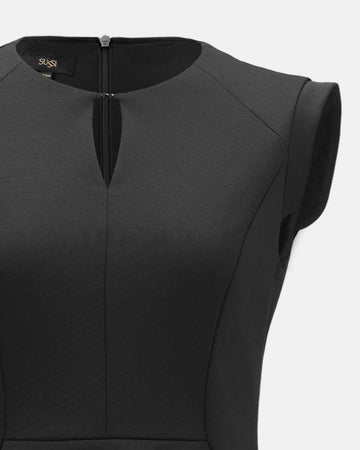 Slim-Fit Professional Mock Two-Piece Dress