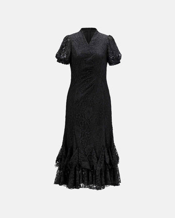 Elegant Lace Dress with Cinched Waist