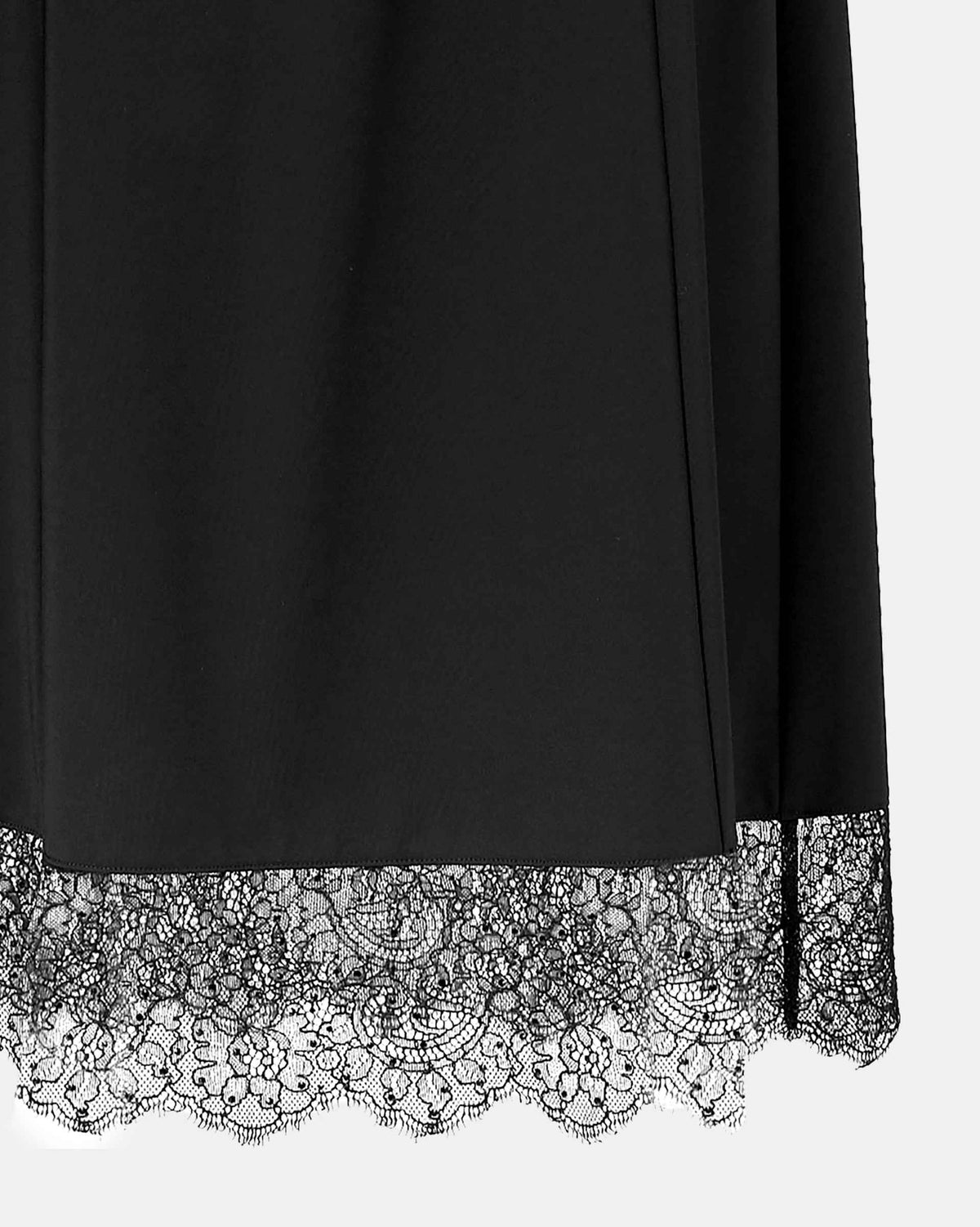 Floral lace forms a transparent border along the lower edge.