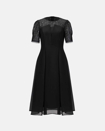 Elegant Waist-Cinching Lace Dress